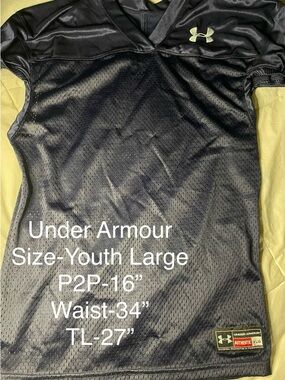 Under Armour Youth Navy & Silver Mesh Compression Jersey YLG